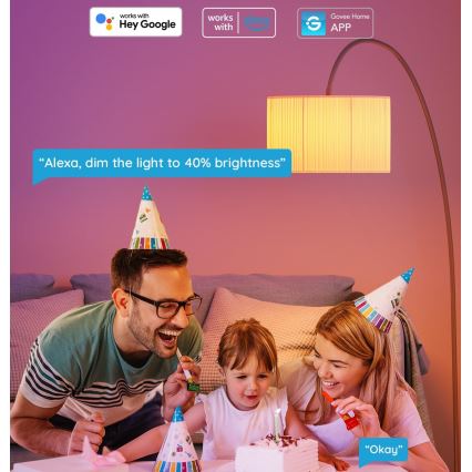 Govee - LED RGBWW himmennettävä älylamppu Smart MATTER E27/9W/230V 2700-6500K Wi-Fi