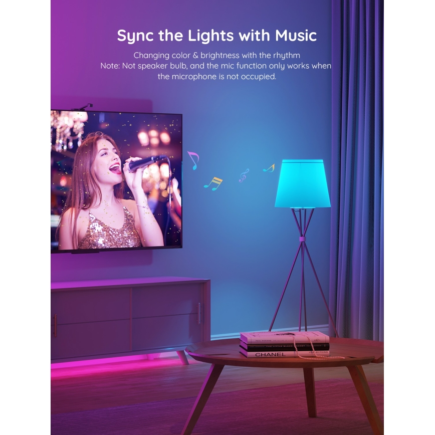 Govee - LED RGBWW himmennettävä älylamppu Smart MATTER E27/9W/230V 2700-6500K Wi-Fi