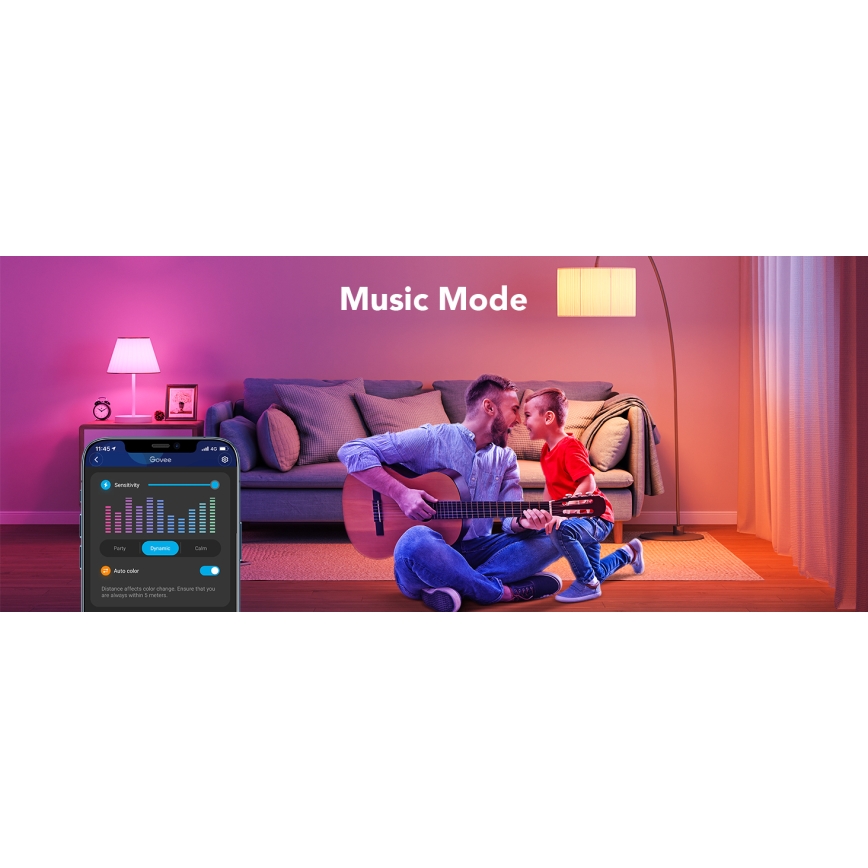 Govee - LED RGBWW himmennettävä älylamppu Smart MATTER E27/9W/230V 2700-6500K Wi-Fi