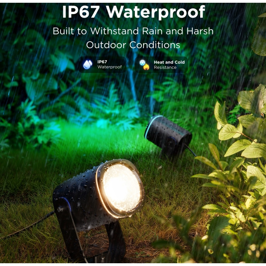 Govee - SETTI 2x LED RGBWW Himmennettävä kohdevalo LED/12W/230V IP67 2700-6500K Wi-Fi