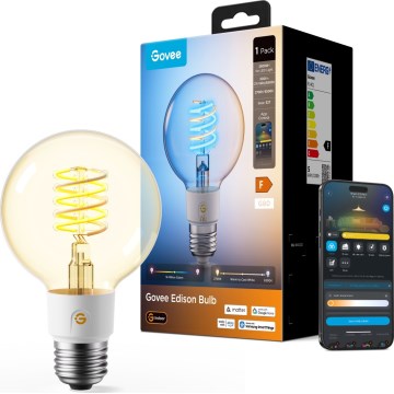 Govee - LED RGBWW Himmennettävä lamppu Smart MATTER G80 E27/5W/230V 2700-6500K Wi-Fi