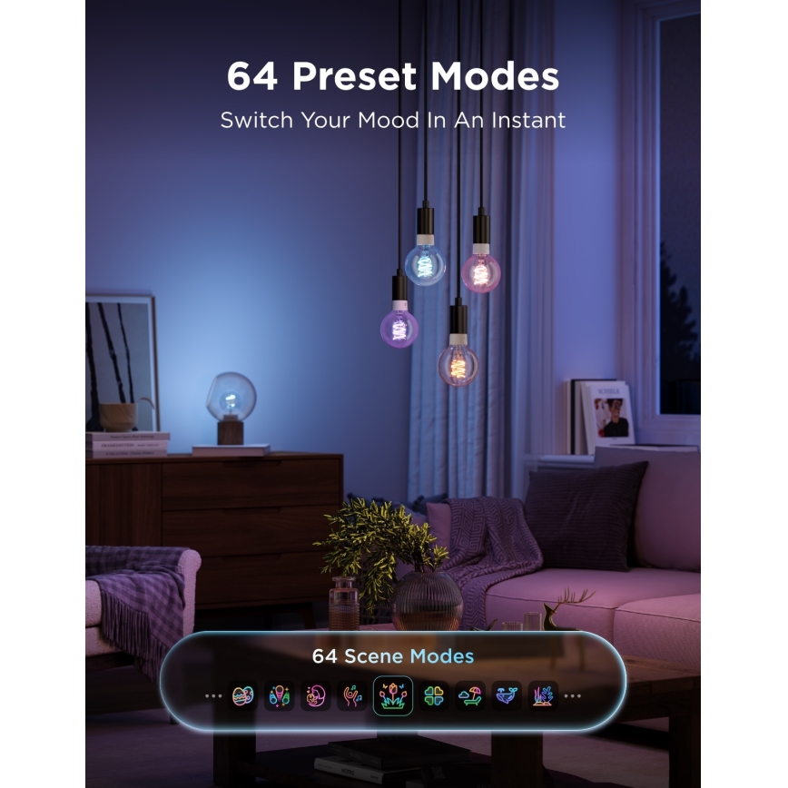 Govee - LED RGBWW Himmennettävä lamppu Smart MATTER G80 E27/5W/230V 2700-6500K Wi-Fi