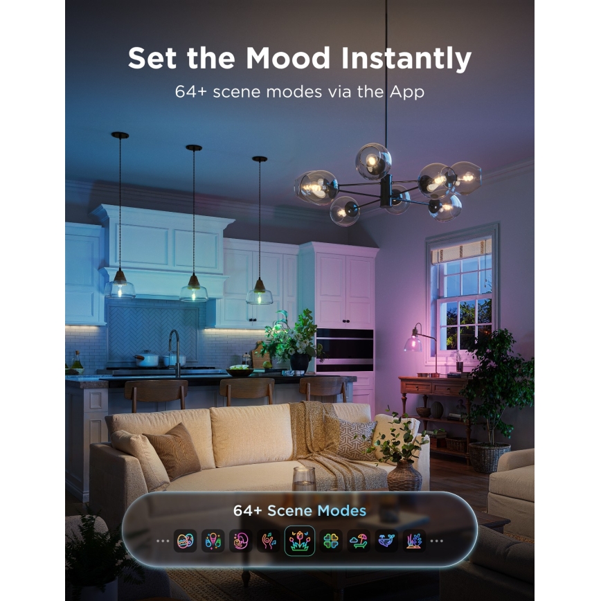 Govee - LED RGBWW himmennettävä polttimo Smart MATTER ST64 E27/5W/230V 2700-6500K Wi-Fi