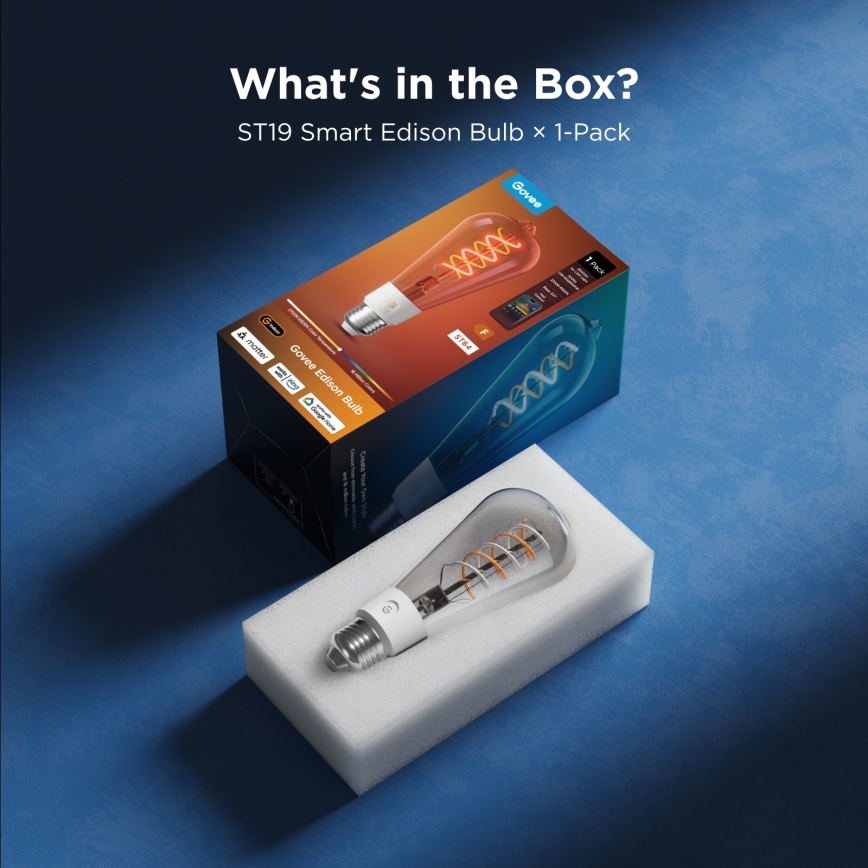 Govee - LED RGBWW himmennettävä polttimo Smart MATTER ST64 E27/5W/230V 2700-6500K Wi-Fi