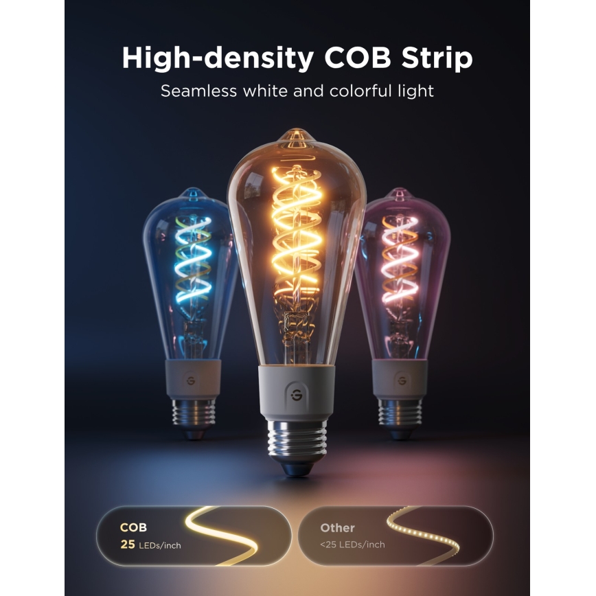 Govee - LED RGBWW himmennettävä polttimo Smart MATTER ST64 E27/5W/230V 2700-6500K Wi-Fi