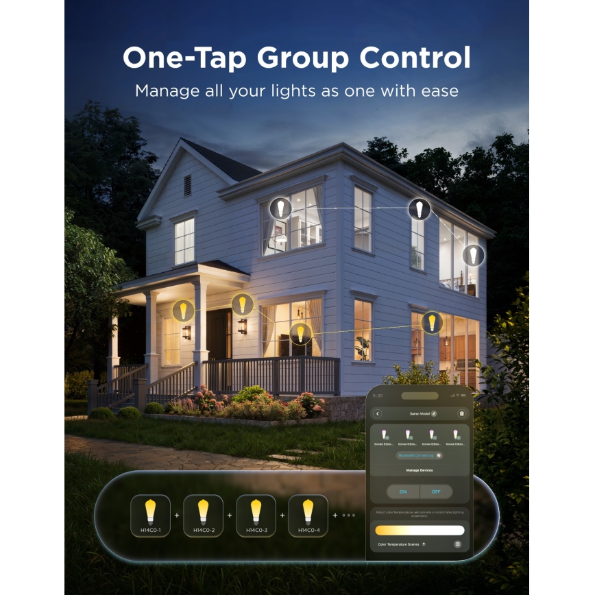 Govee - LED RGBWW himmennettävä polttimo Smart MATTER ST64 E27/5W/230V 2700-6500K Wi-Fi