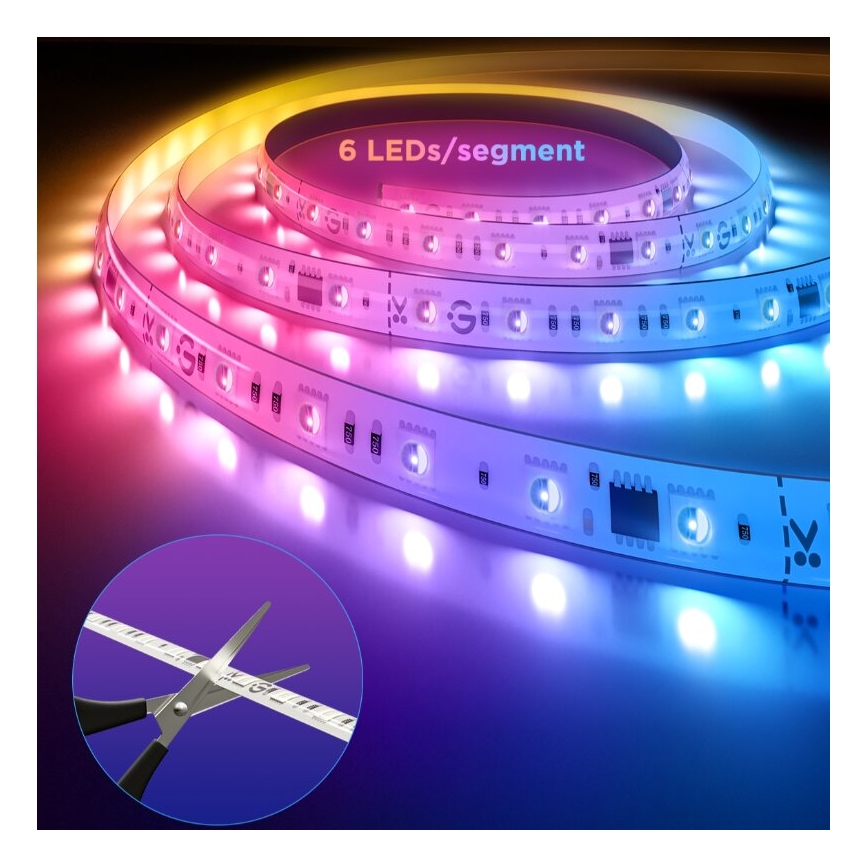 Govee - LED RGBWWIC Himmennettävä nauha Nauha Valaistus 2 Pro 5m Wi-Fi Matter