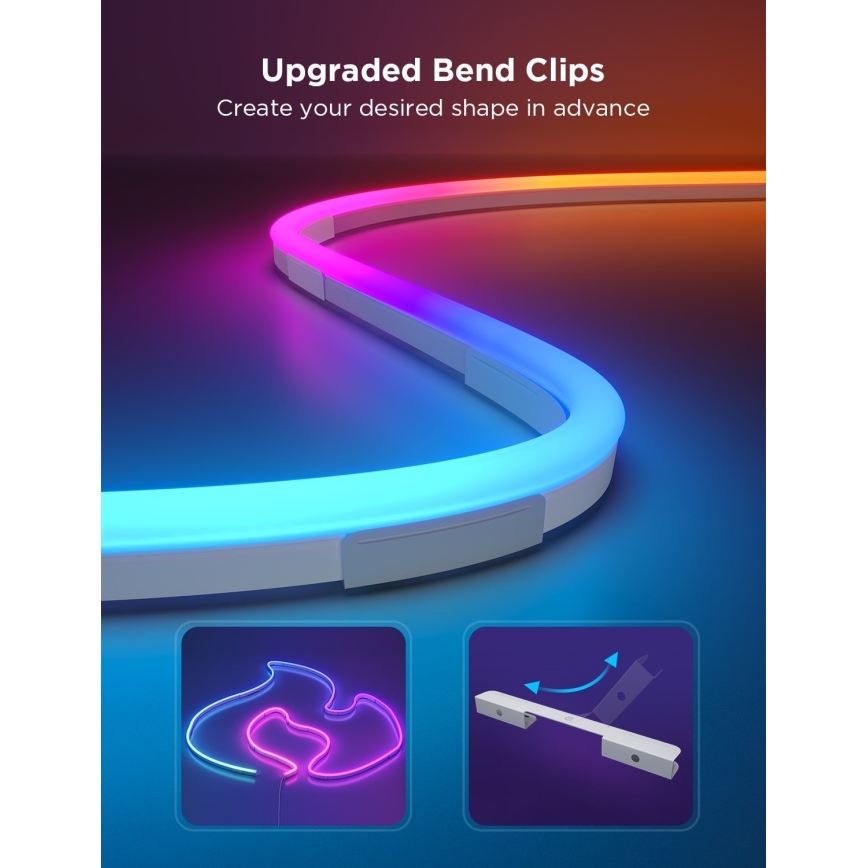 Govee - Neon 2 MATTER taipuisa 3m LED-valonauha RGBIC Wi-Fi