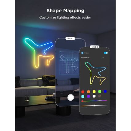 Govee - Neon 2 MATTER taipuisa 3m LED-valonauha RGBIC Wi-Fi