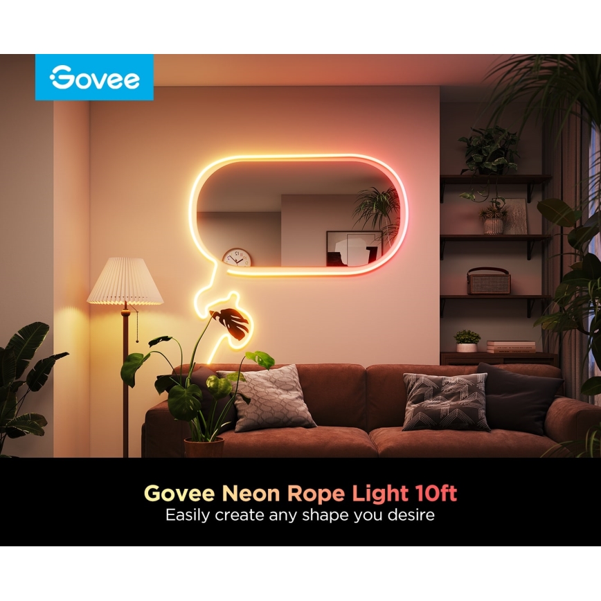 Govee - Neon 2 MATTER taipuisa 3m LED-valonauha RGBIC Wi-Fi