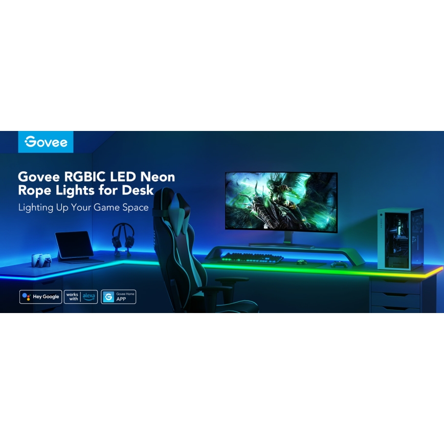 Govee - Neon LED pöydän taustavalo 3m RGBIC Wi-Fi