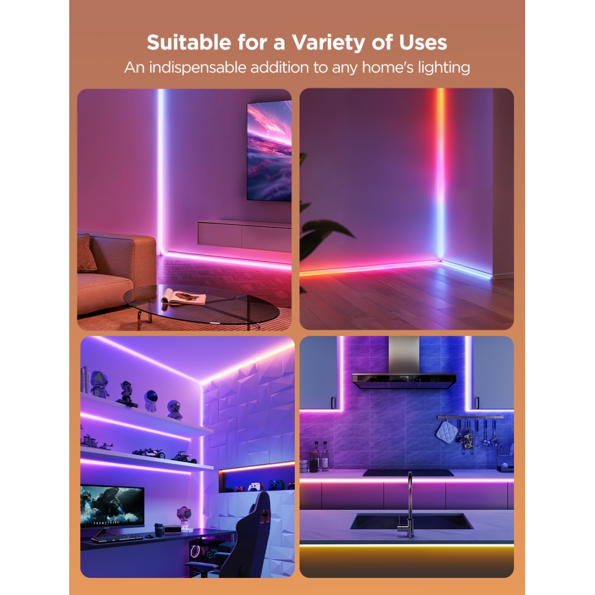 Govee - Neon MATTER LED kulmakisko 5m RGBIC Wi-Fi