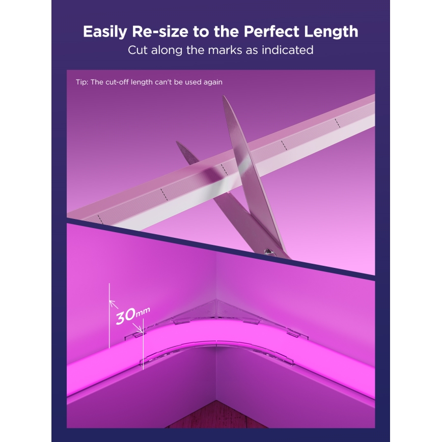 Govee - Neon MATTER LED kulmakisko 5m RGBIC Wi-Fi