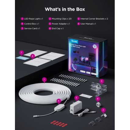 Govee - Neon MATTER LED kulmakisko 5m RGBIC Wi-Fi