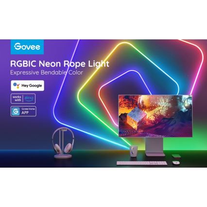 Govee - Neon SMART taivutettava LED-nauha RGBIC 2m Wi-Fi IP67
