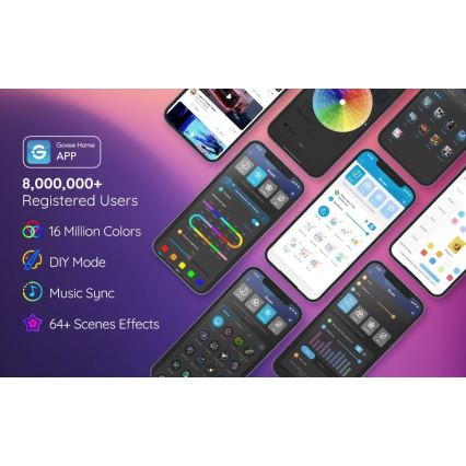 Govee - Neon SMART taivutettava LED-nauha RGBIC 2m Wi-Fi IP67