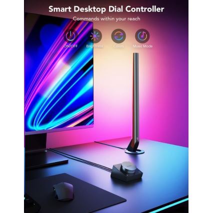 Govee - SETTI 2x Smart Gaming Wi-Fi LED RGBIC paneelit + Smart Dual musta + kaukosäädin
