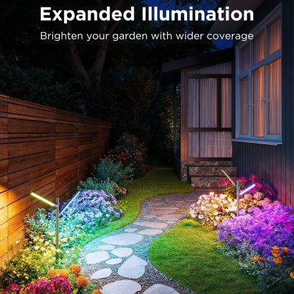 Govee - SETTI 2x LED RGBICWW Himmennettävä ulko lamppu LED/18W/230V IP66 2700-6500K Wi-Fi