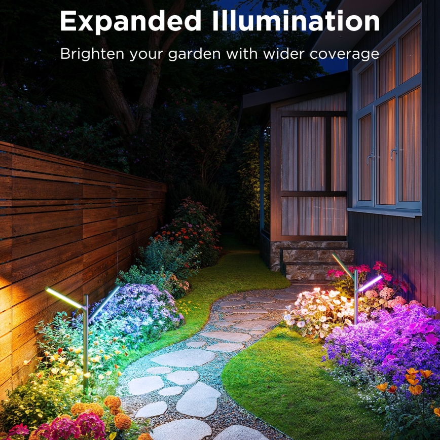 Govee - SETTI 2x LED RGBICWW Himmennettävä ulko lamppu LED/18W/230V IP66 2700-6500K Wi-Fi