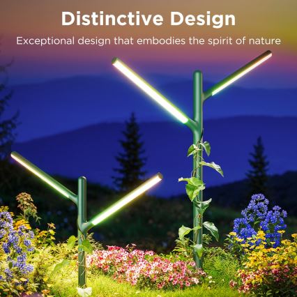 Govee - SETTI 2x LED RGBICWW Himmennettävä ulko lamppu LED/18W/230V IP66 2700-6500K Wi-Fi