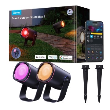 Govee - SETTI 2x LED RGBWW Himmennettävä kohdevalo LED/12W/230V IP67 2700-6500K Wi-Fi