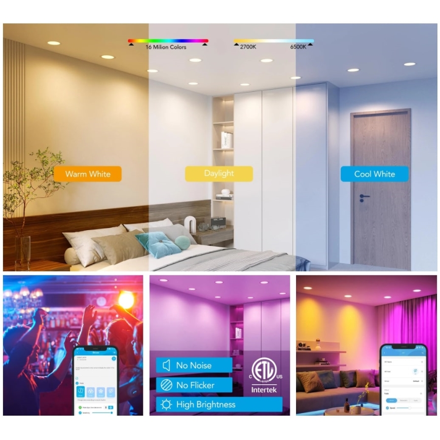 Govee - SETTI 2x LED RGBWW Upotettu valo LED/11W/230V Smart 2700-6500K