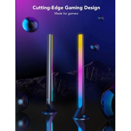 Govee - SETTI 2x Smart Gaming Wi-Fi LED RGBIC Panels + Smart Dual + kauko-ohjaus