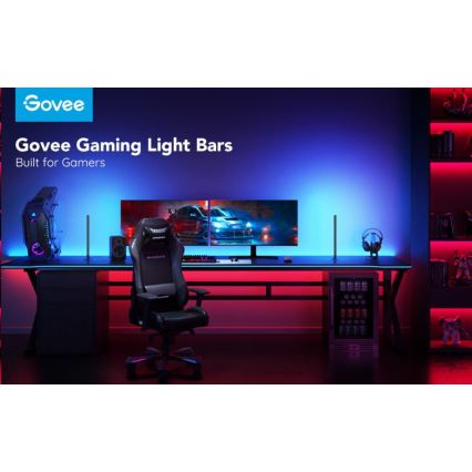 Govee - SETTI 2x Smart Gaming Wi-Fi LED RGBIC Panels + Smart Dual + kauko-ohjaus