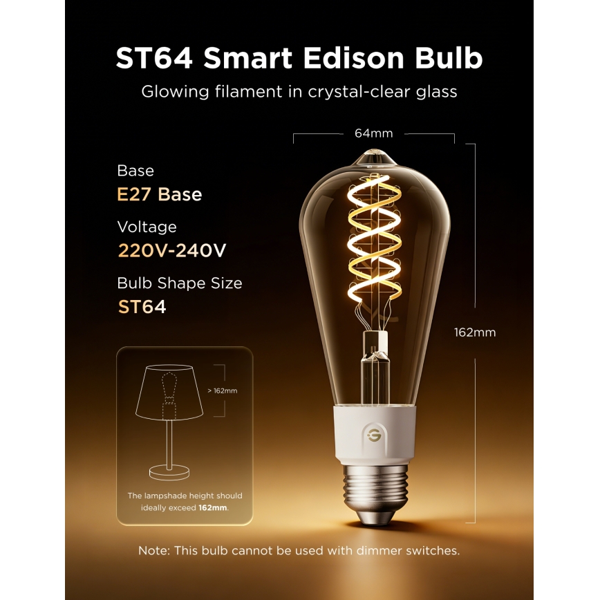 Govee - 2 kpl:n setti himmennettäviä RGBWW LED-älylamppuja Smart MATTER ST64 E27/5W/230V 2700-6500K Wi-Fi