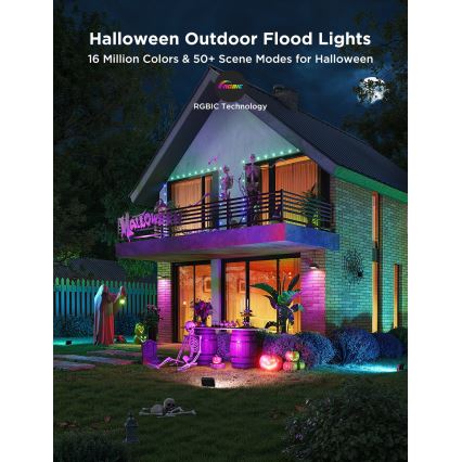 Govee - 4 kpl LED RGBICWW himmennettävä valonheitinsarja LED/24W/230V IP66 Matter Wi-Fi