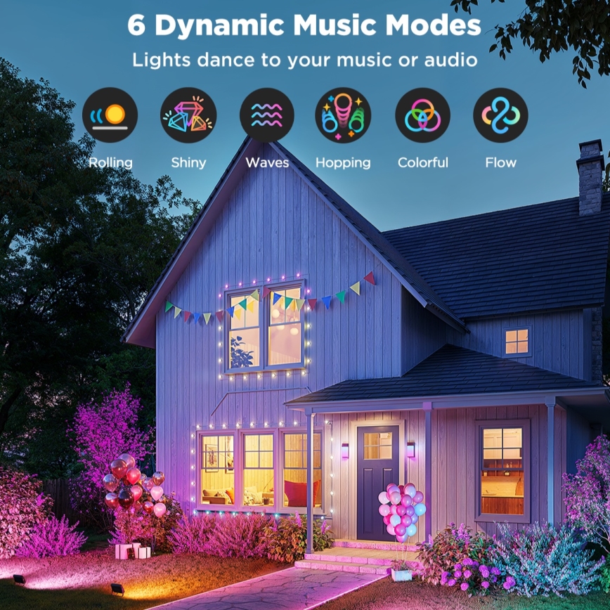 Govee - 4 kpl LED RGBICWW himmennettävä valonheitinsarja LED/24W/230V IP66 Matter Wi-Fi