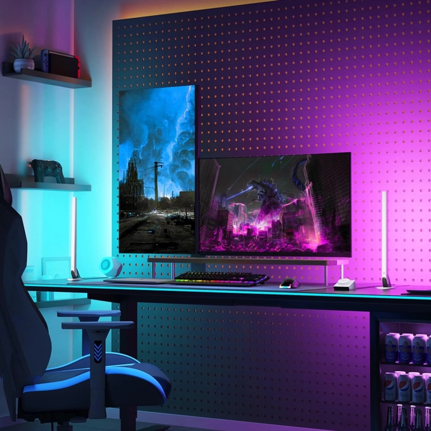 Govee - Setti 2x Smart Gaming Wi‑Fi LED RGBIC paneelit + Smart Dual valkoinen + kaukosäädin