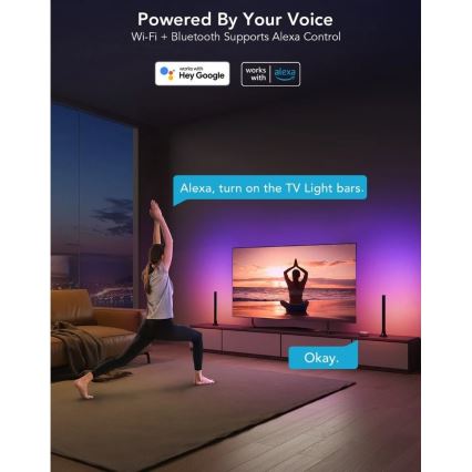 Govee - SMART LED RGBIC -paneeli 38 cm TV:lle 43-75 - 2 kpl Wi-Fi