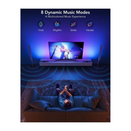 Govee - SMART LED RGBIC -paneeli 38 cm TV:lle 43-75 - 2 kpl Wi-Fi