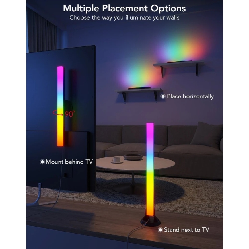 Govee - SMART LED RGBIC -paneeli 38 cm TV:lle 43-75 - 2 kpl Wi-Fi