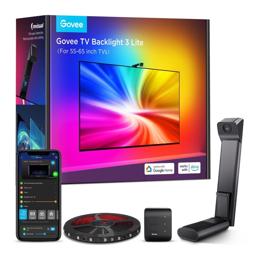 Govee - TV Backlight 3 Lite TV 55-65 SMART LED taustavalo RGBICW Wi-Fi IP67 + kauko-ohjaus