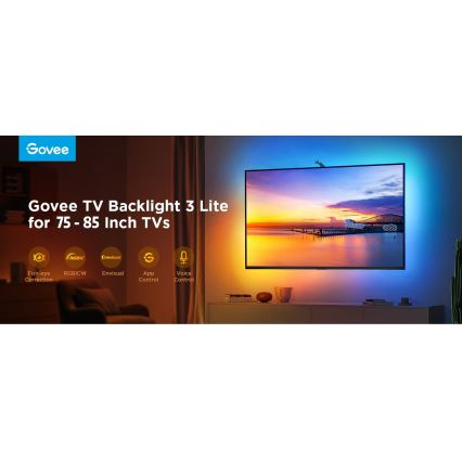 Govee - TV Backlight 3 Lite TV 75-85 SMART LED taustavalo RGBICW Wi-Fi IP67
