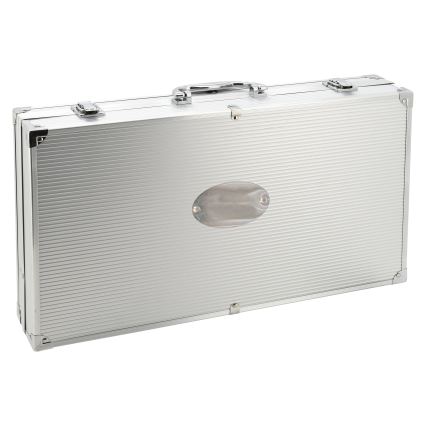 Grillivälineet ruostumatonta terästä kotelolla 30 kpl