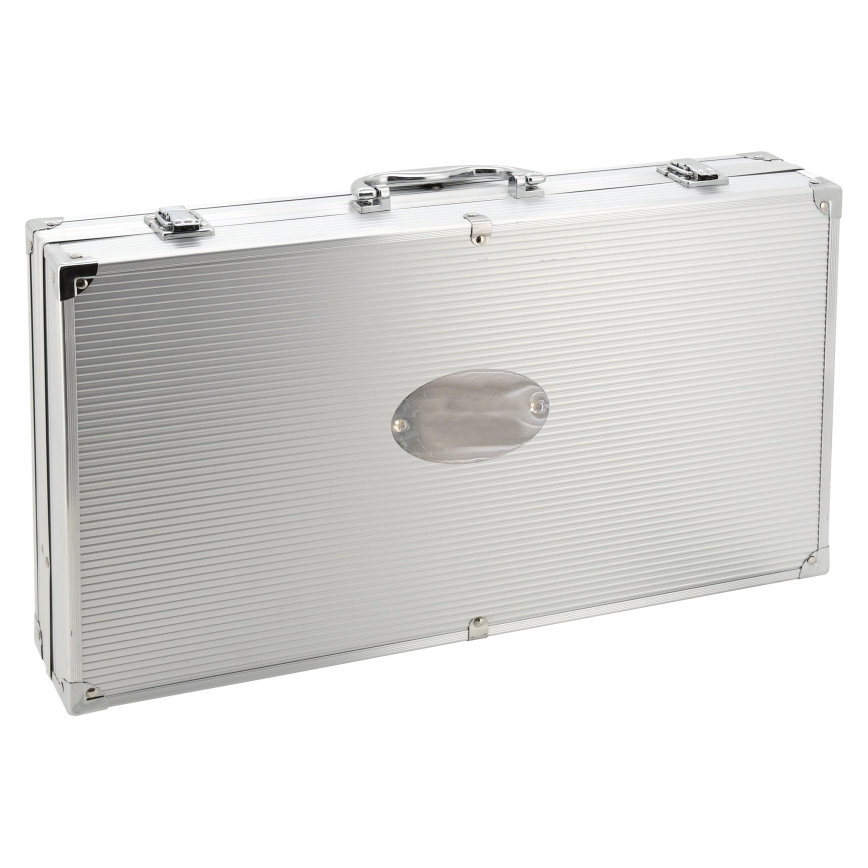 Grillivälineet ruostumatonta terästä kotelolla 30 kpl