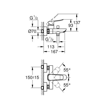 GROHE 1018722430 - DICE-kylpyammehana, musta