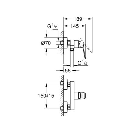 GROHE 1018740000 - DICE-suihkuhana, kiillotettu kromi