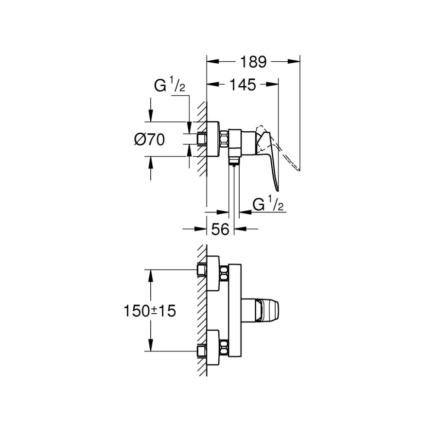 GROHE 1018740000 - DICE-suihkuhana, kiillotettu kromi