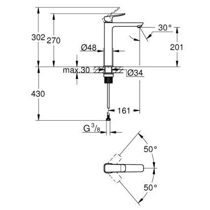 GROHE 1018922430 - DICE XL pesuallashana, musta