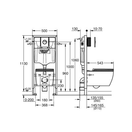 GROHE 103846SH00 - 5-in-1-setti SOLIDO 1,13 m keramiikka/valkoinen