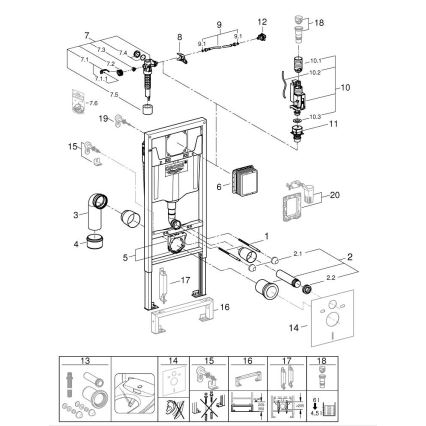 GROHE 103847SH00 - 5-in-1-setti SOLIDO 1,13 m durovalkoinen