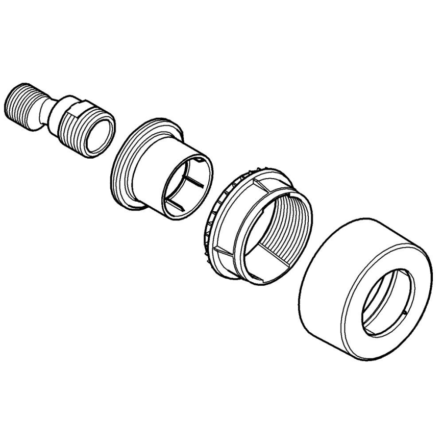 GROHE 12693000 - S-liitäntä 12” × 34” kiiltävä kromi