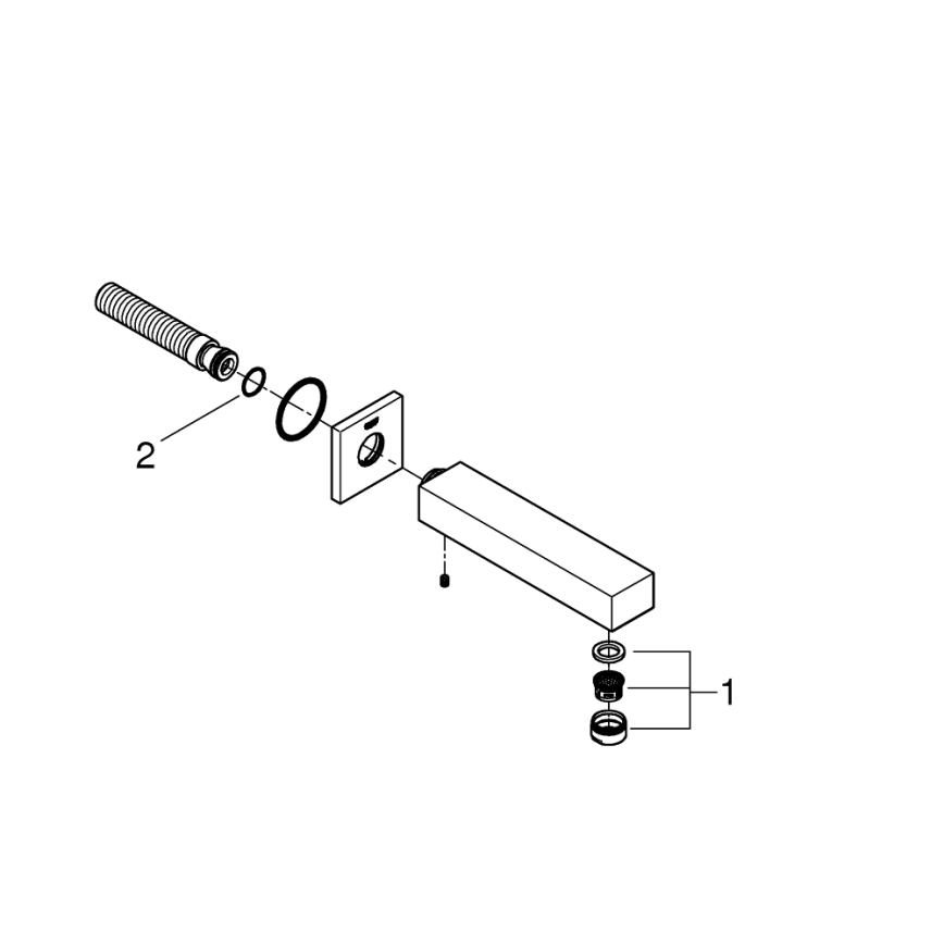 GROHE 13303000 - Ammeen tyhjennysventtiili EUROCUBE 170 mm, kiiltävä kromi