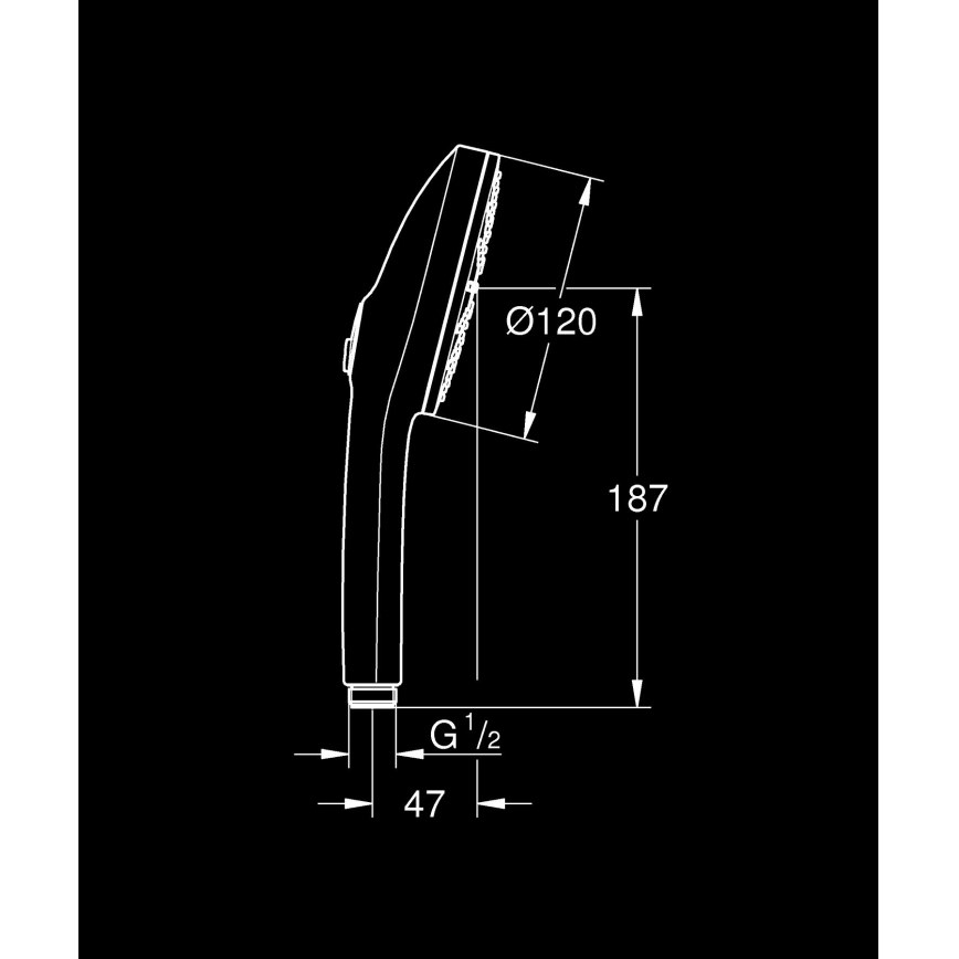 GROHE 1348632430 - VITALIO JOY+ 120 mm käsisuihku, musta
