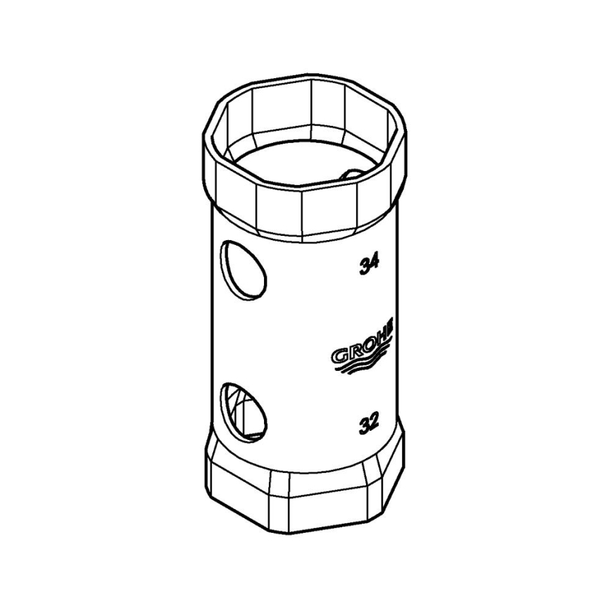 GROHE 19332000 - 34 mm kiintoavain, kiillotettu kromi