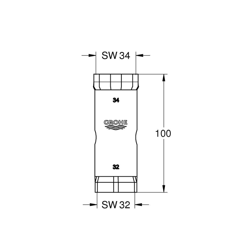 GROHE 19332000 - 34 mm kiintoavain, kiillotettu kromi